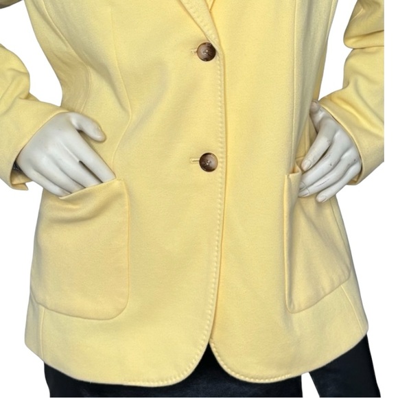 TALBOTS “Aberdeen” Canary Yellow Preppy Button Down Casual Soorts Blazer Jacket - Picture 10 of 16
